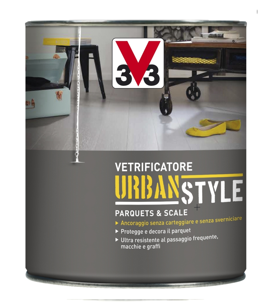 Vetrificatore parquet - urban style - nero industriale brillante - 0,75 litri